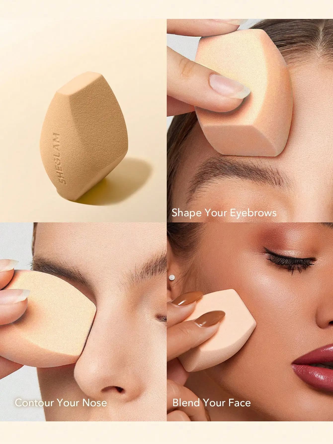 Spugna per trucco multifunzionale - Morbida spugna rosa per fondotinta, illuminante, contouring, miscelazione rapida, strumento di bellezza per il trucco