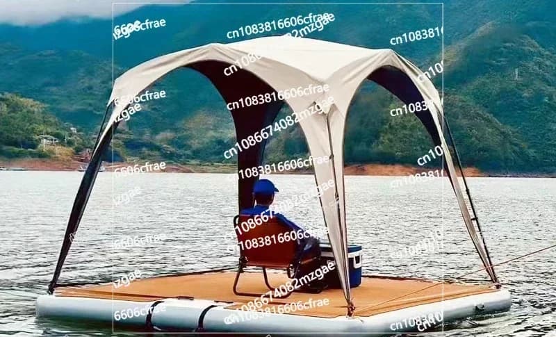 Inflatable Floating Platform, Floating Mat, Floating Raft, Free Time at Sea, Magic Carpet, Water Fishing Platform, Tent, Camping