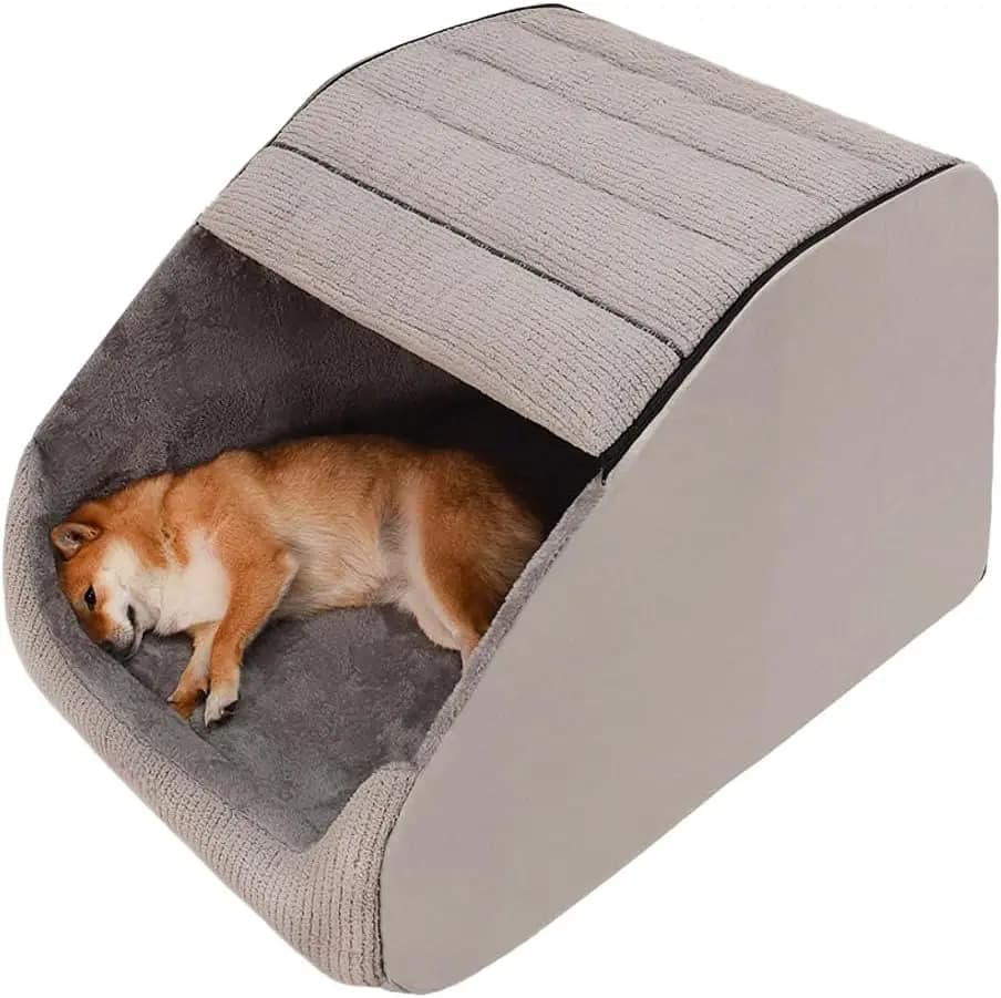 Extra Large Cover for Dogs with Memory 30D Sponge, Convenient Cover for Medium and Large Size Dogs, Anti-Slip Bottom (Grigio, M)