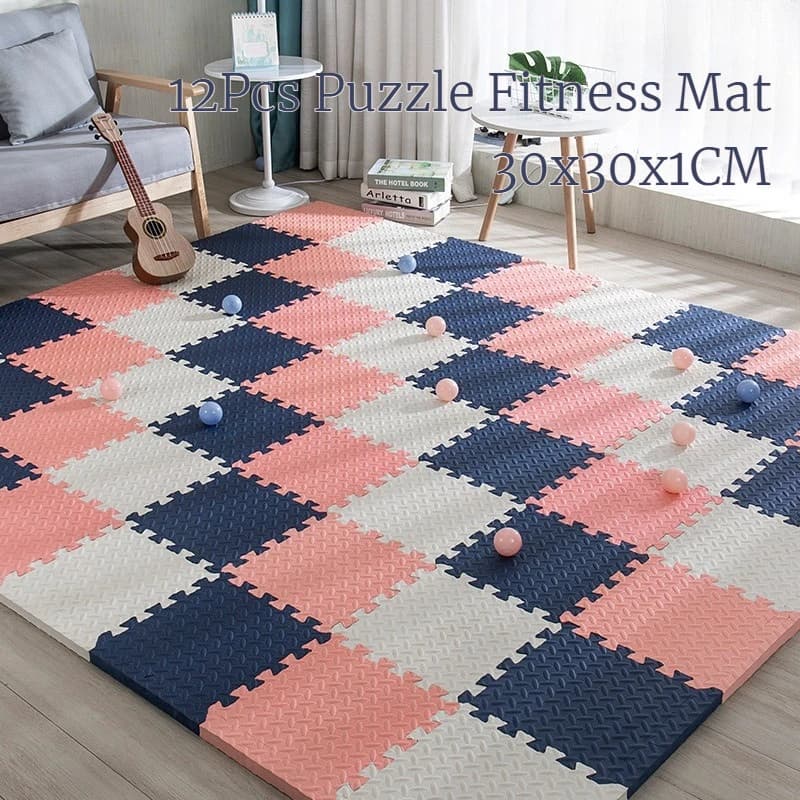 12 pezzi tappetini in schiuma EVA ad incastro 30 * 30 cm piastrelle per pavimenti puzzle tappetino imbottito antiscivolo tappetino fitness yoga per uso in palestra domestica