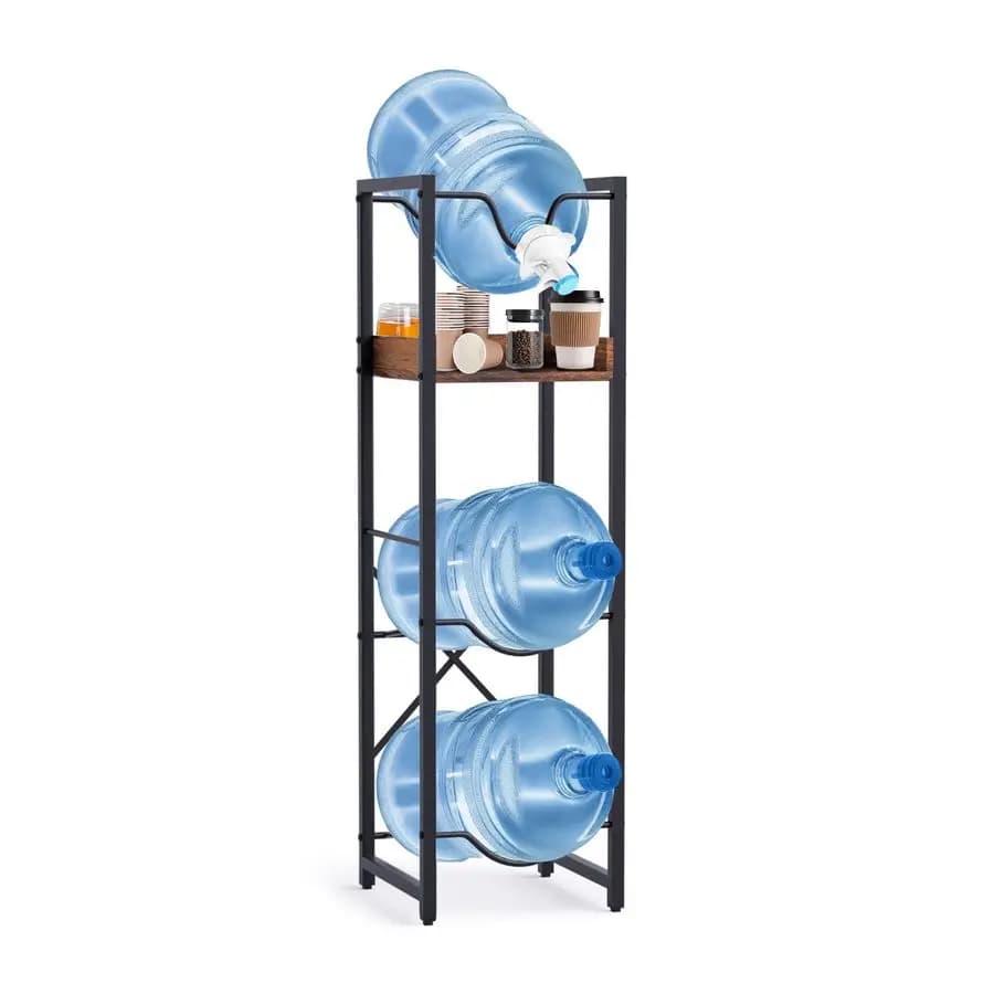 Water bottle brocade holder from a gallon, water jug holder with 55 mm water dispenser valve, water bottle shelf with wood