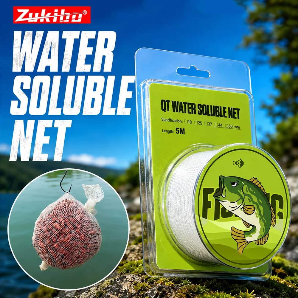 ZUKIBO NEW PVA Bait Feeder Bag Water Soluble Mesh Net Quick Dissolve Carp Fishing Tackle for Pellets Boilies Maggots
