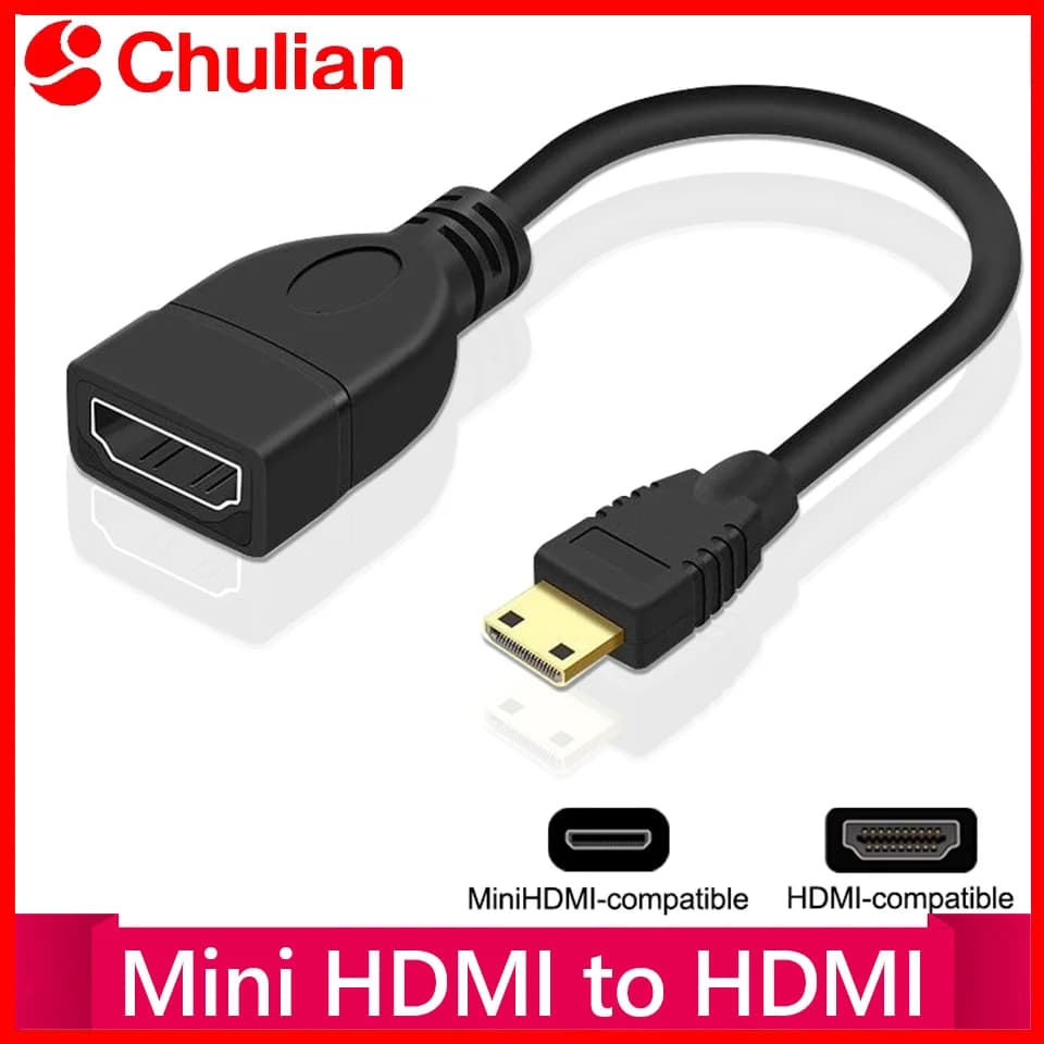 HDMI compatible mini cable Converting cable Mini HDTV male to female compatible HDMI for DSLR laptop