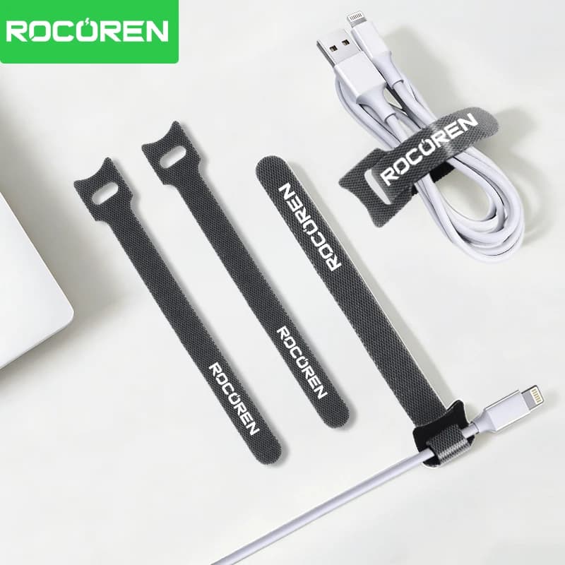 Rocoren 40Pcs Cable Organizer Wire Winder Cable Management Protector for iPhone Mouse Earphone Cable Ties Holder Cord Protection