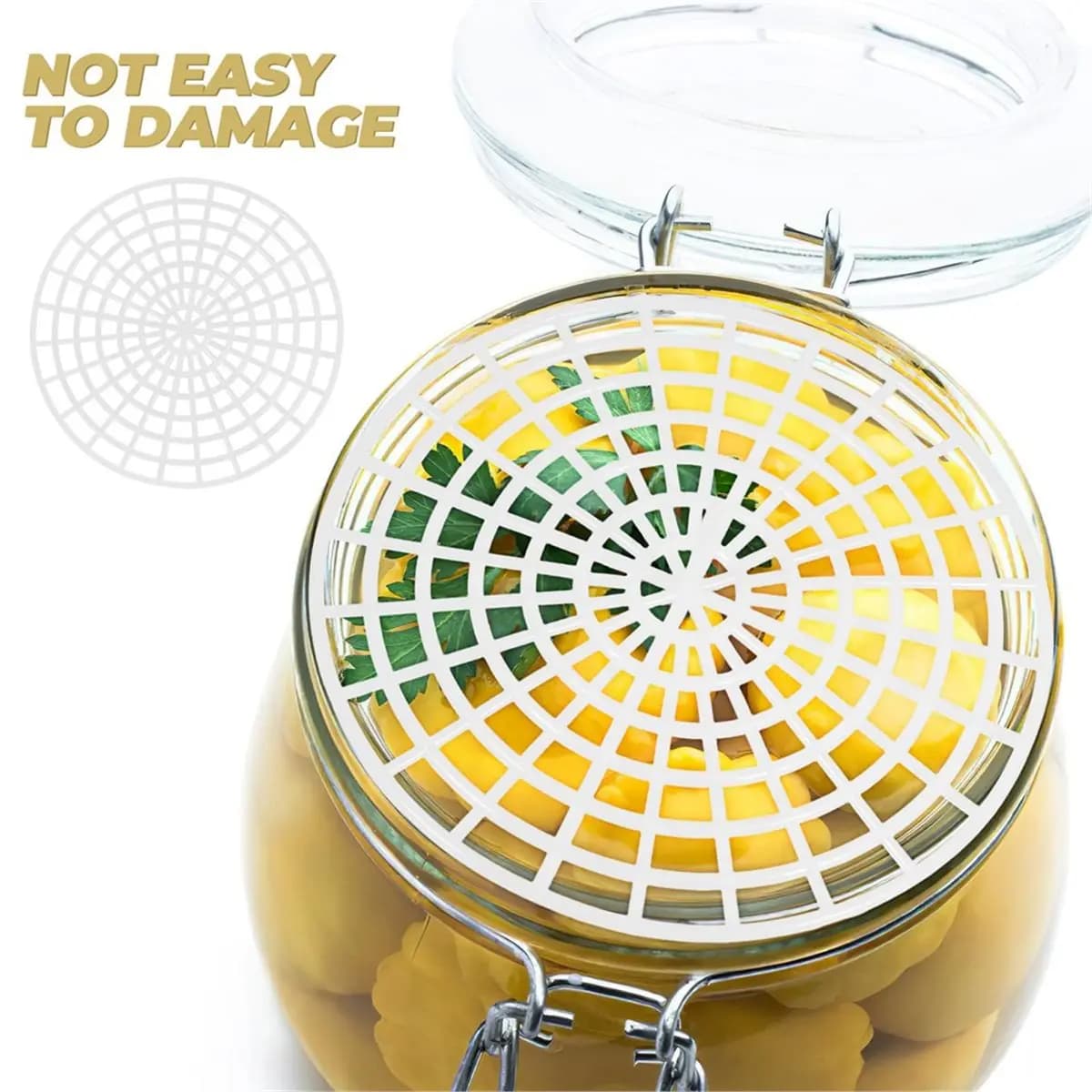 Mesh jar plate for fermentation food, 5 piece jar weight tool for fermentation vegetables preserves