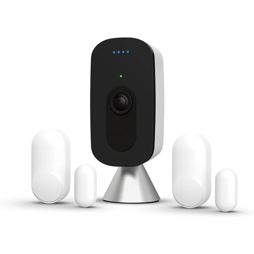 Telecamera intelligente di sicurezza WiFi per interni con sensore di contatto da 2 pezzi per porte Windows Home