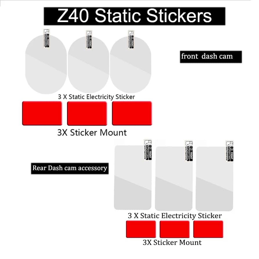 For DDPAI Z40 Dash Cam Smart Film and Static Stickers for DVR Car Film DDPAI 3 Parts