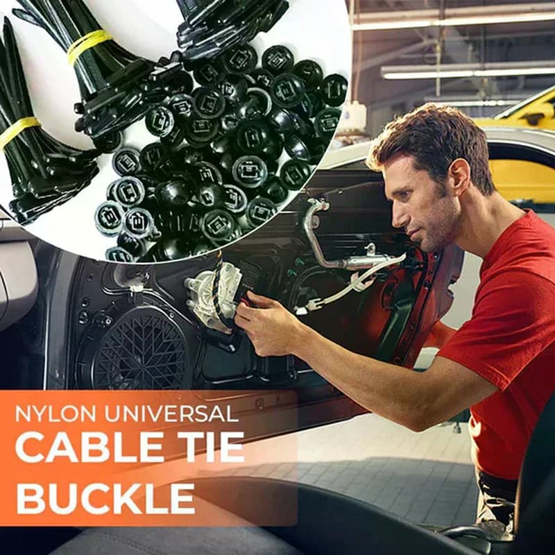 Fascette fermacavi in nylon resistenti con fibbia e design a bottone per riparazioni auto, strumento di fissaggio autobloccante per fascette a zip