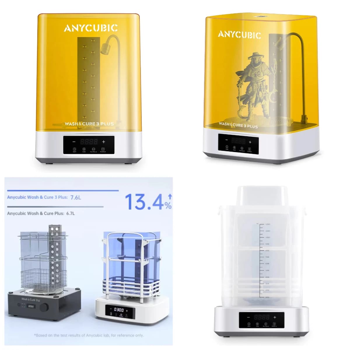 FL-ANYCUBIC Enlarged Wash and Cure 3 Plus Lighting-Cure Large Format for 3D Printer in LCD Resin
