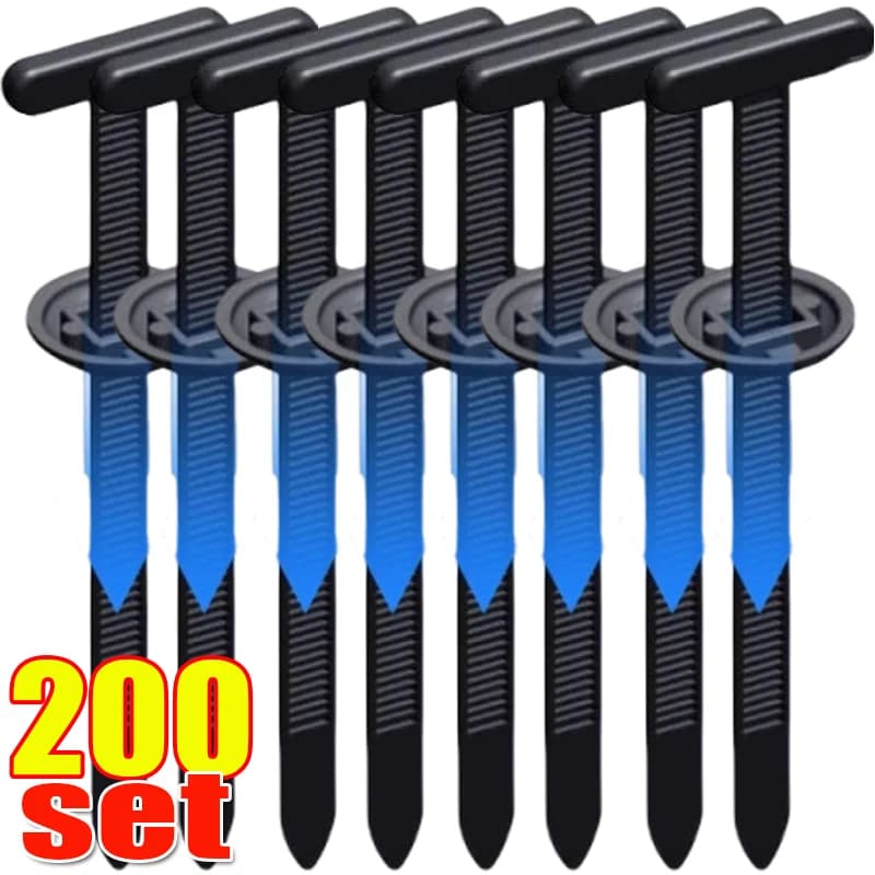 200 Set Fascette Universali in Nylon con Chiusura a Scatto, Resistenti, con Fermagli, per Carrozzeria Auto, Resistenti ai Raggi UV