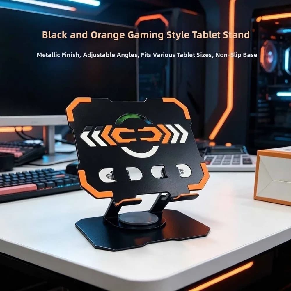 Foldable Tablet Stand 360° Rotating Carbon Steel Laptop Support Bracket Anti Slip Height-Adjustable Cellphone Holder Office Use