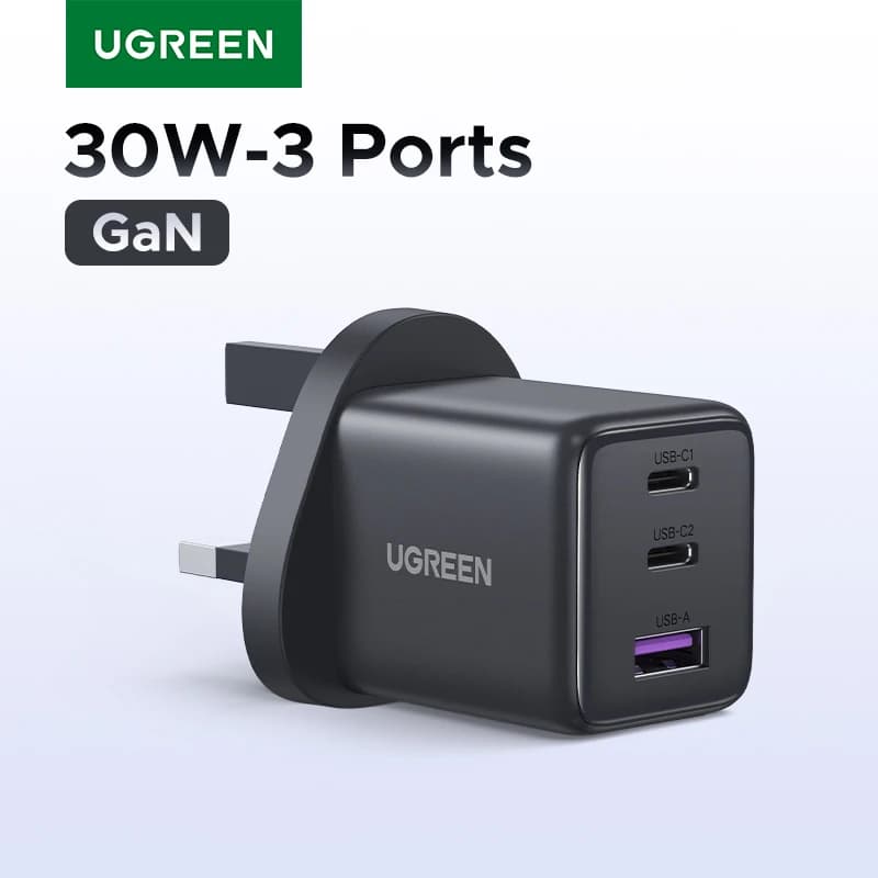 【Spina UK】UGREEN 45W 30W 20W GaN Caricatore PD 3.0 USB C Caricatore del telefono per iPhone 17 16 15 Pro Samsung S25 Xiaomi Tablet iPad Air