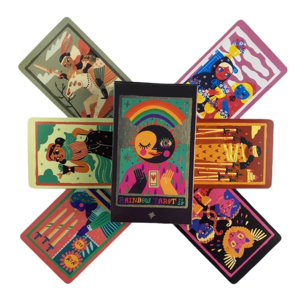 Il mazzo da 78 carte dei tarocchi arcobaleno di Sonialazo Divinazione Gioco di carte per predizione del futuro Strega Apprendimento dei tarocchi per principianti