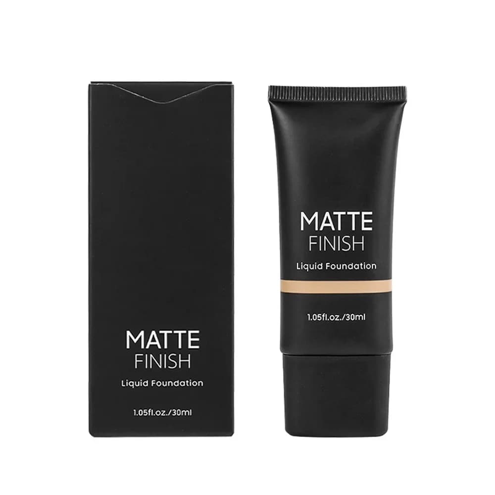 Fondotinta Liquido 10 Colori con Etichetta Privata, Logo Personalizzato, Tubo Nero, Lunga Durata, Opaco, Impermeabile, Resistente al Sudore, Vendita all'Ingrosso