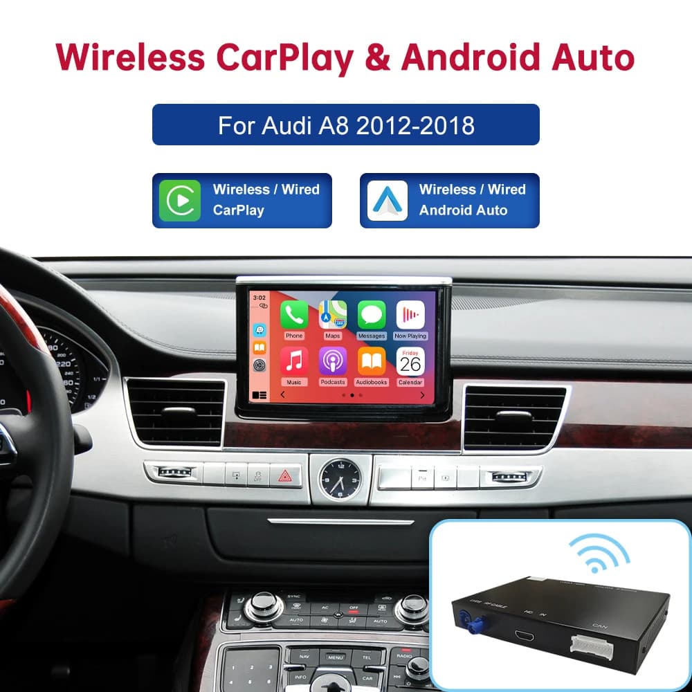 Interfaccia Carplay Mirror Link Air Play Road Top Wireless Android Auto per Audi Car A8 2012-2018