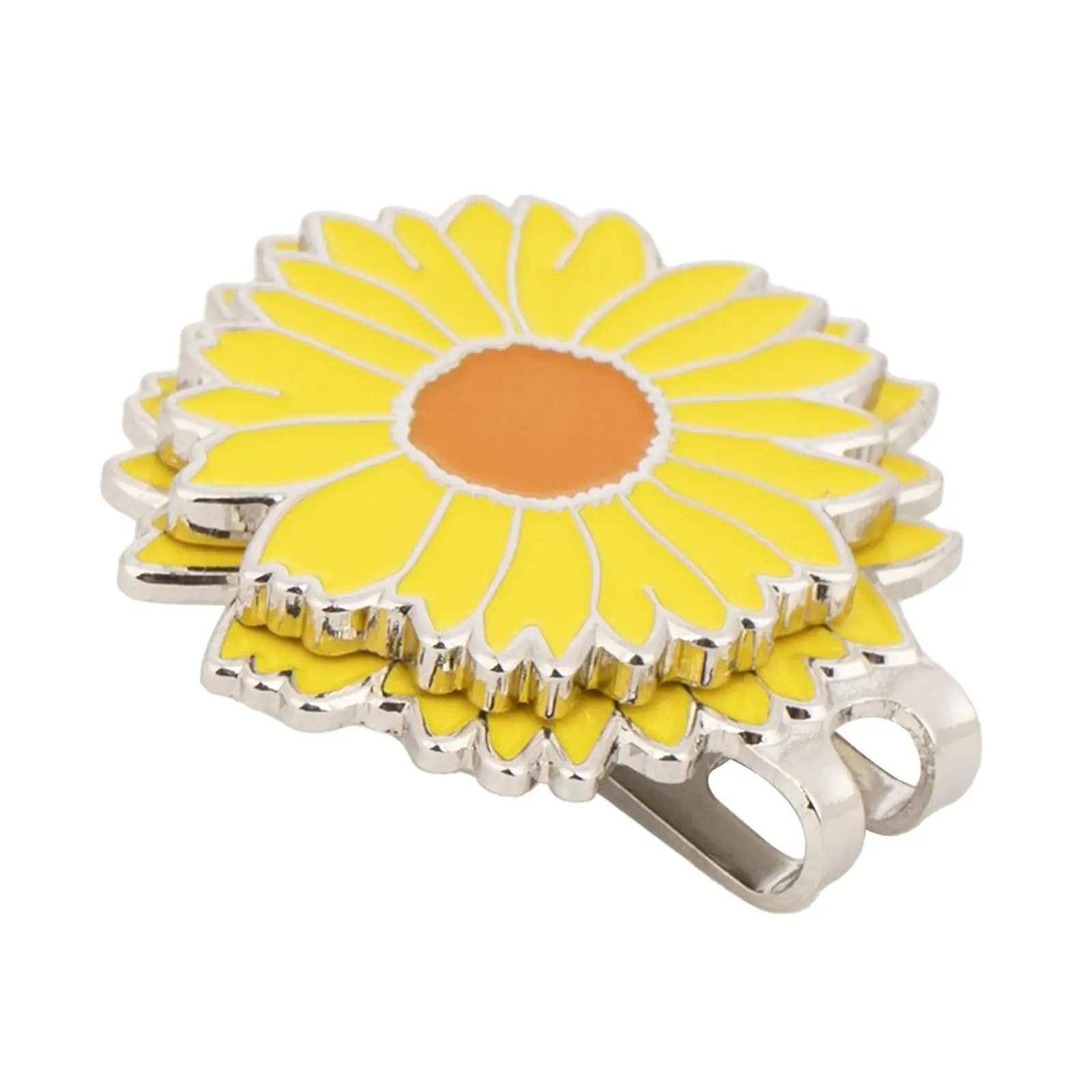 Clip per cappello con pennarello per pallina da golf a forma di fiore, divertente ed elegante accessorio in metallo leggero