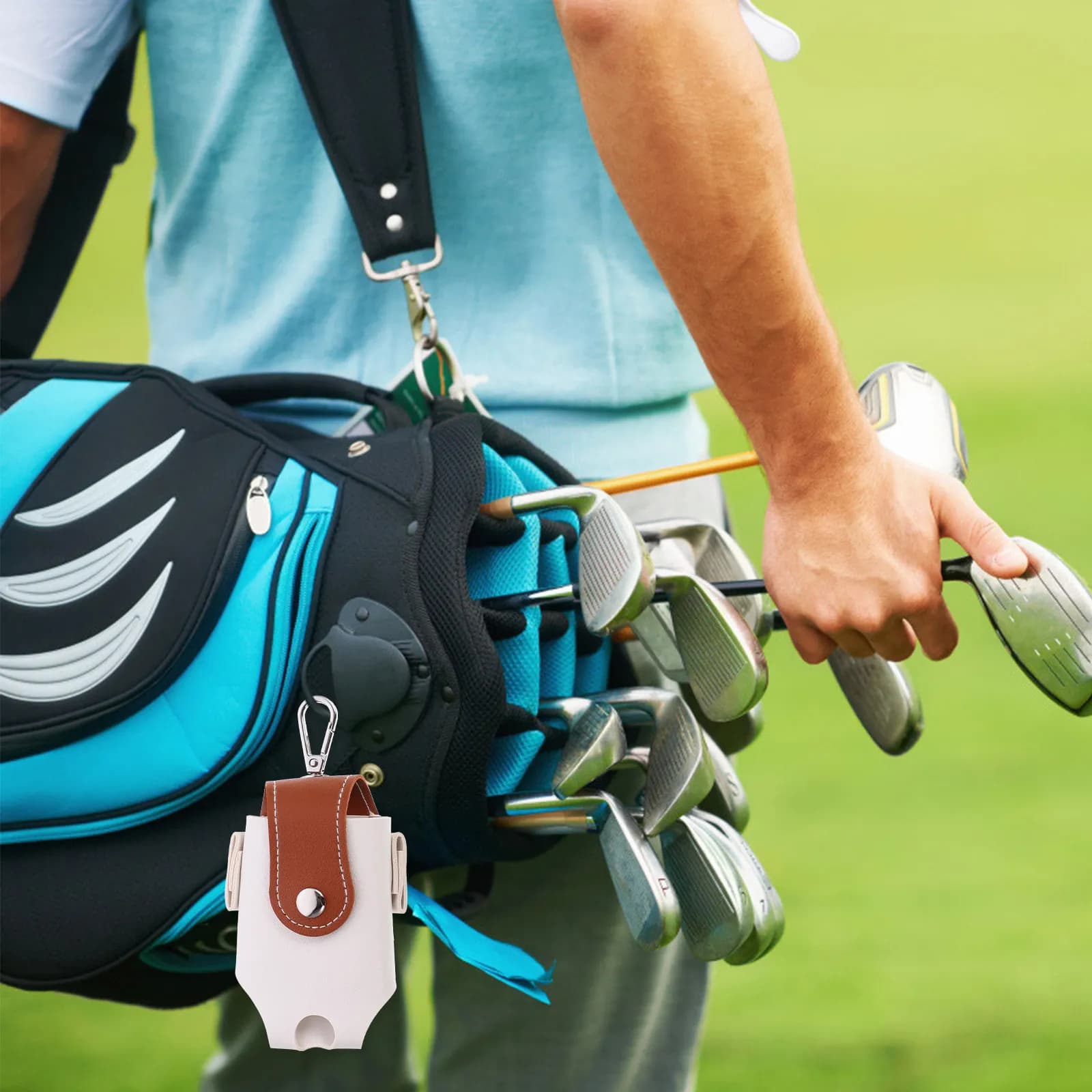 2 Pezzi Borsa Porta Palline da Golf Resistente all'Usura, Sacchetto Appendibile Portatile per Esterni, Accessori da Golf, Borsa per Palline da Golf, Sacchetto per Tee da Golf