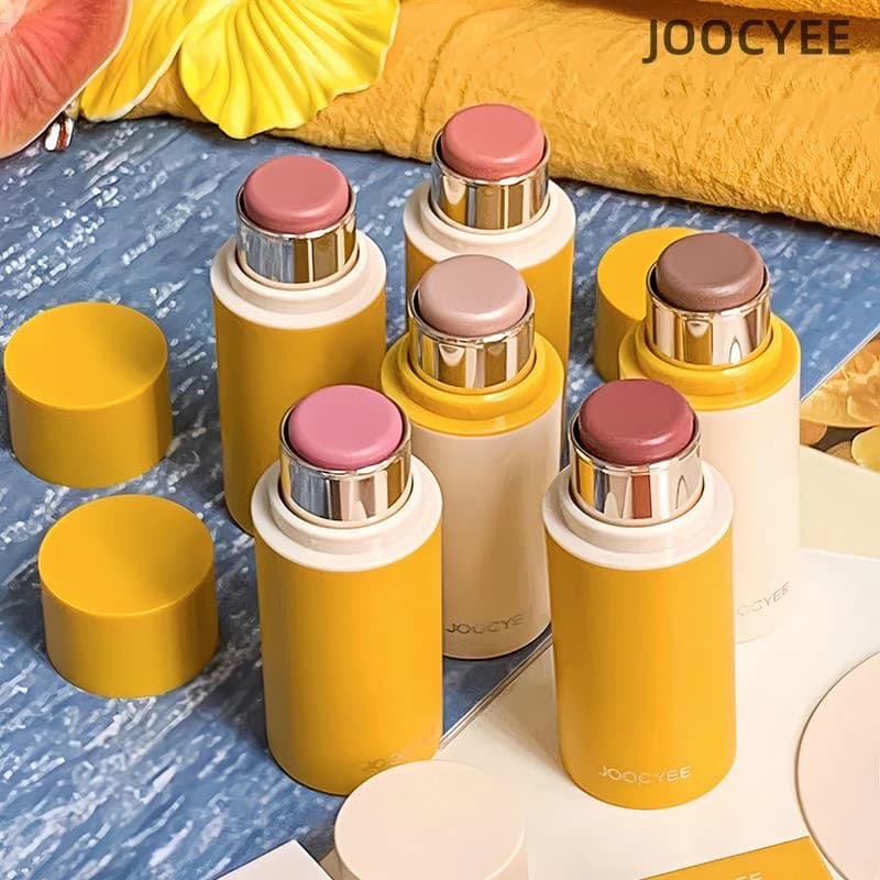 Joocyee Multi-Use Blusher Contour Stick Creamy Highlighter & Bronzer Cream,Easy Blend Natural Glow,Face Sculpting Makeup Stick