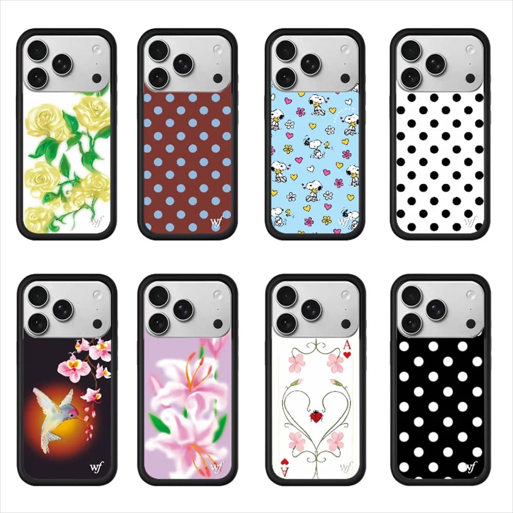 New Wildflower 3D WF Polka Dots Phone Case for iPhone 17 Pro Max 16 Plus 17 Air 12 13 14 15 16 Cover Cherry Snoopy Cartoon case