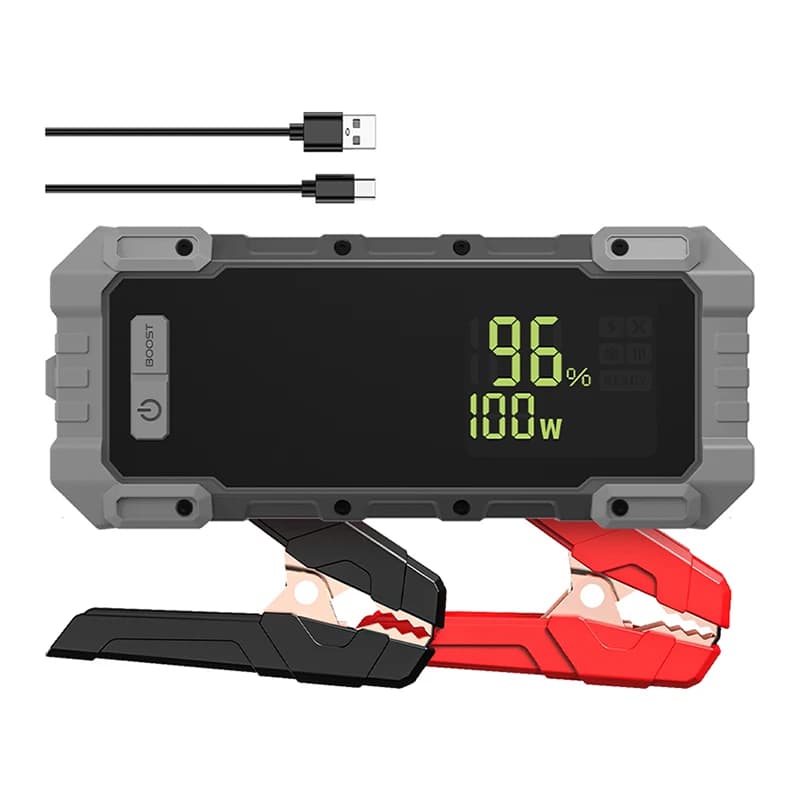 Avviatore di emergenza con luce LED ad alta potenza da 8000 mAh Protezione di ricarica multipla Alimentatore di emergenza per gonfiaggio di avviamento del veicolo