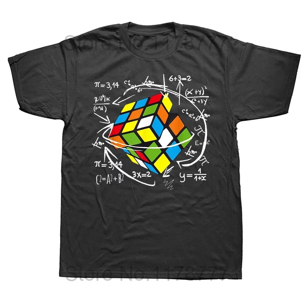 Divertenti magliette con figure del cubo di Rubik, in cotone, streetwear, a maniche corte, regali di compleanno, stile estivo, t-shirt da uomo