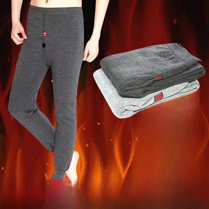 Men's thermal trousers in fleece, thick and warm, high waist, in single layer polyester fabric, youthful size