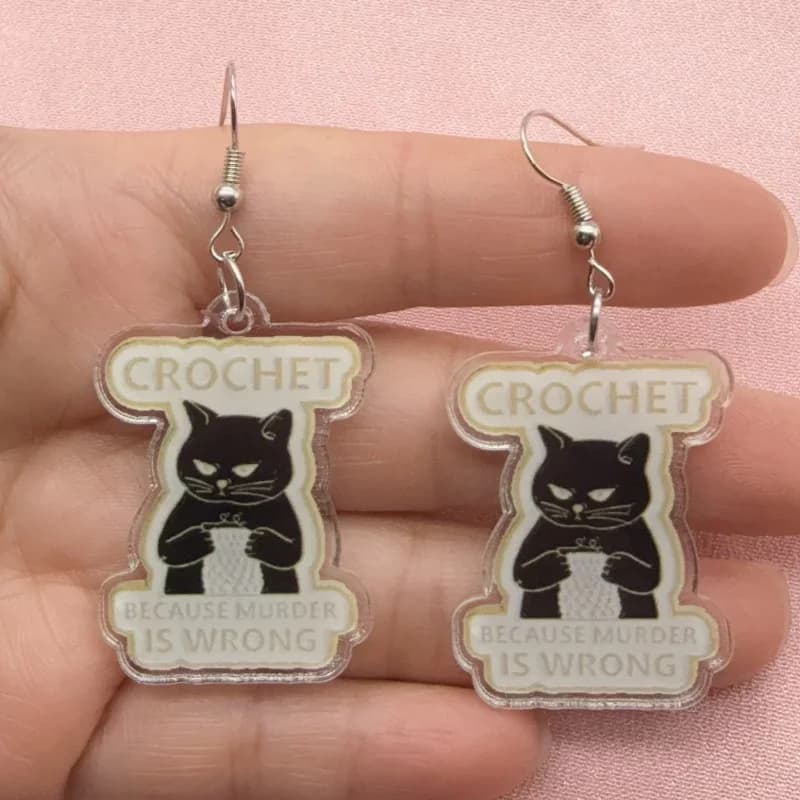 1 paio di orecchini con citazioni a tema gatti in acrilico, orecchini da donna, la scelta migliore per i regali