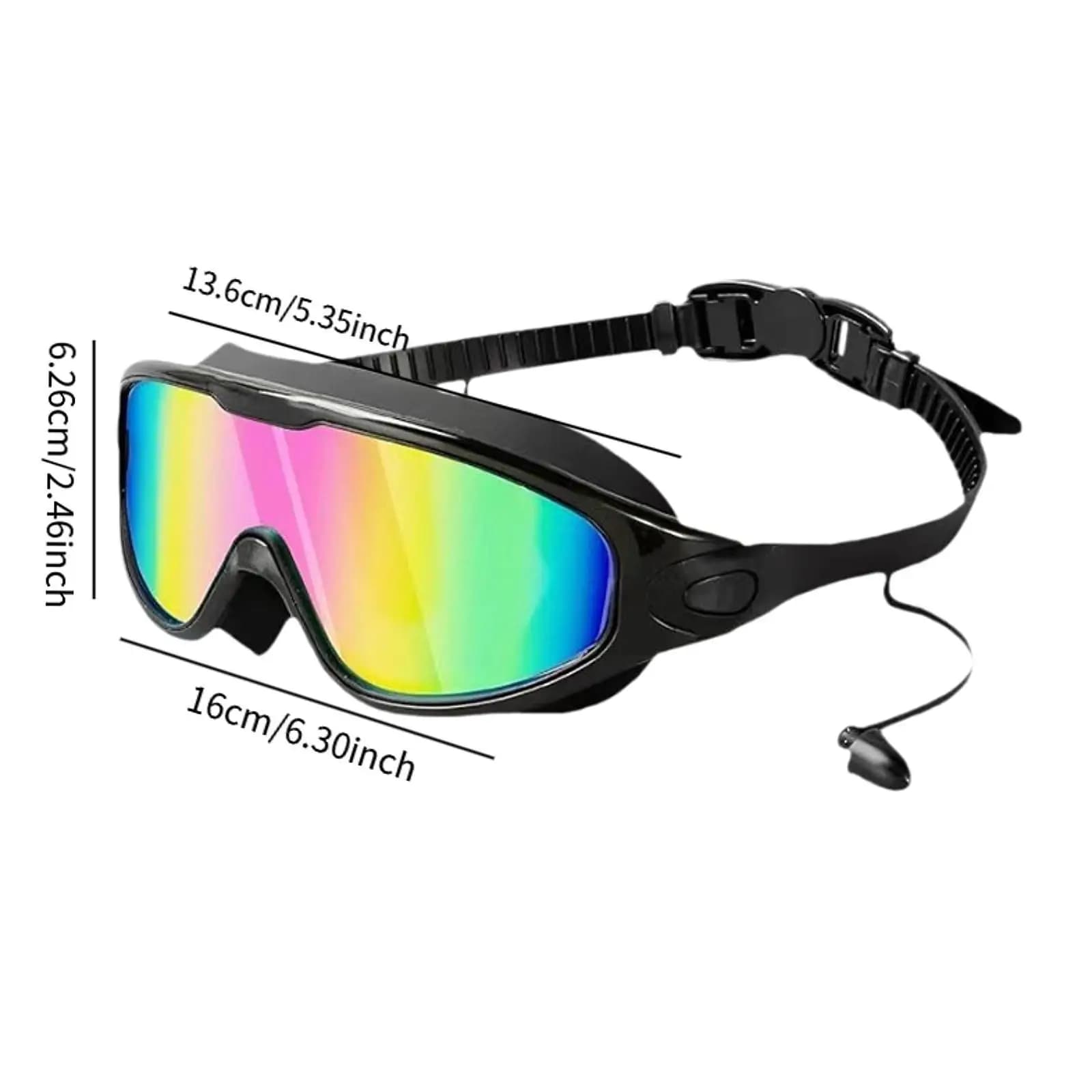 2Pcs Swimming Goggles Pool Goggles Water Resistant for Men Women Adults with Earplug No Leaking Anti Fog Swimming Eyewear