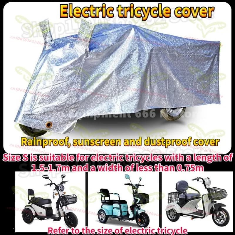 Copertura per triciclo elettrico impermeabile Protezione solare per interni ed esterni Copertura per moto antipolvere antipioggia Ispessimento universale S-3XL
