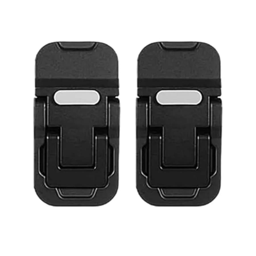 2 Pcs Black Portable Keyboard Riser, Dual Tilt Angle Adjustment Foldable Laptop Stand, Self-Adhesive Mini Computer Stand for De