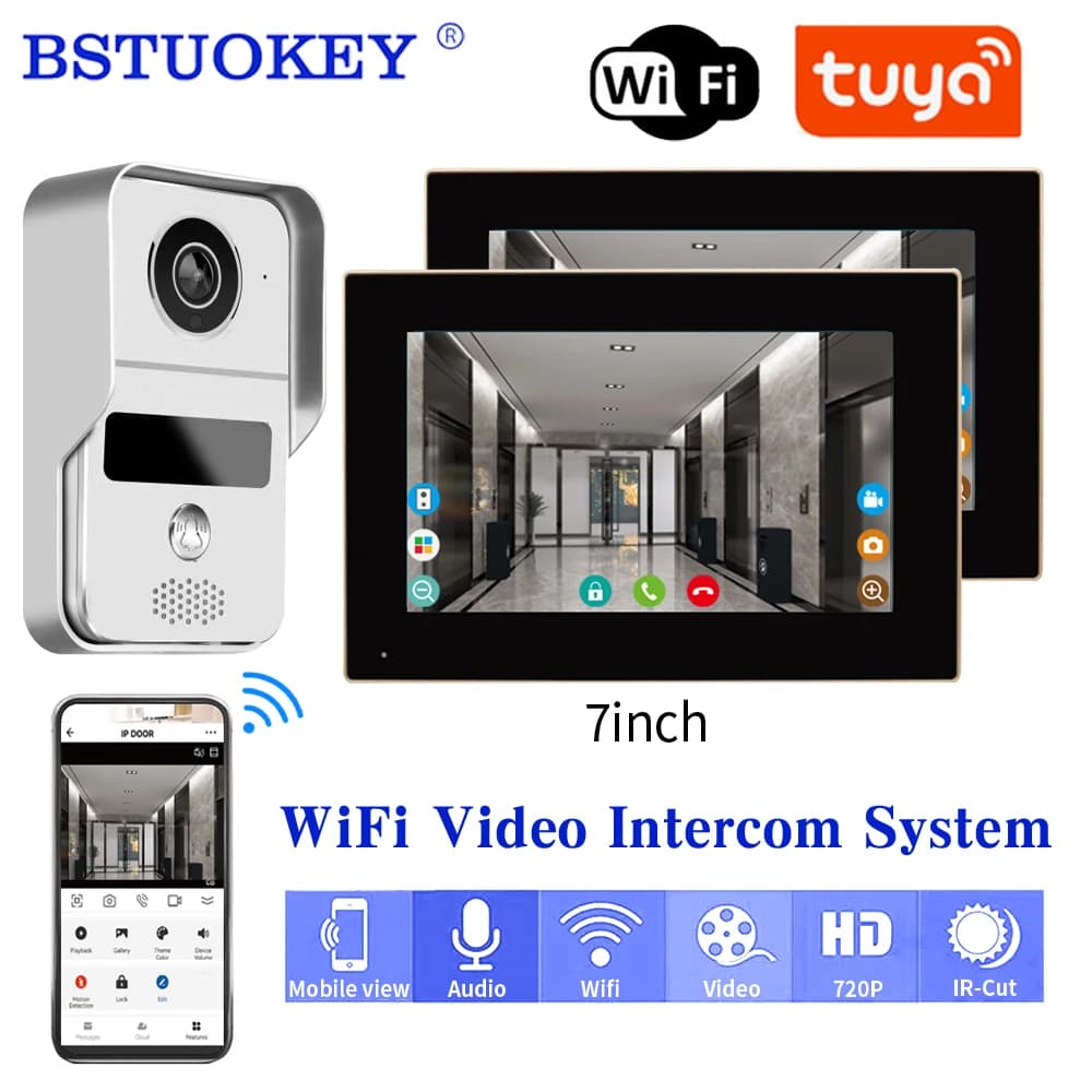 Tuya Smart Wifi Video campanello Home Intercom Phone 1080P RFID Wireless Door Viewer Camera Intercom 10 pollici Screen Motion Record
