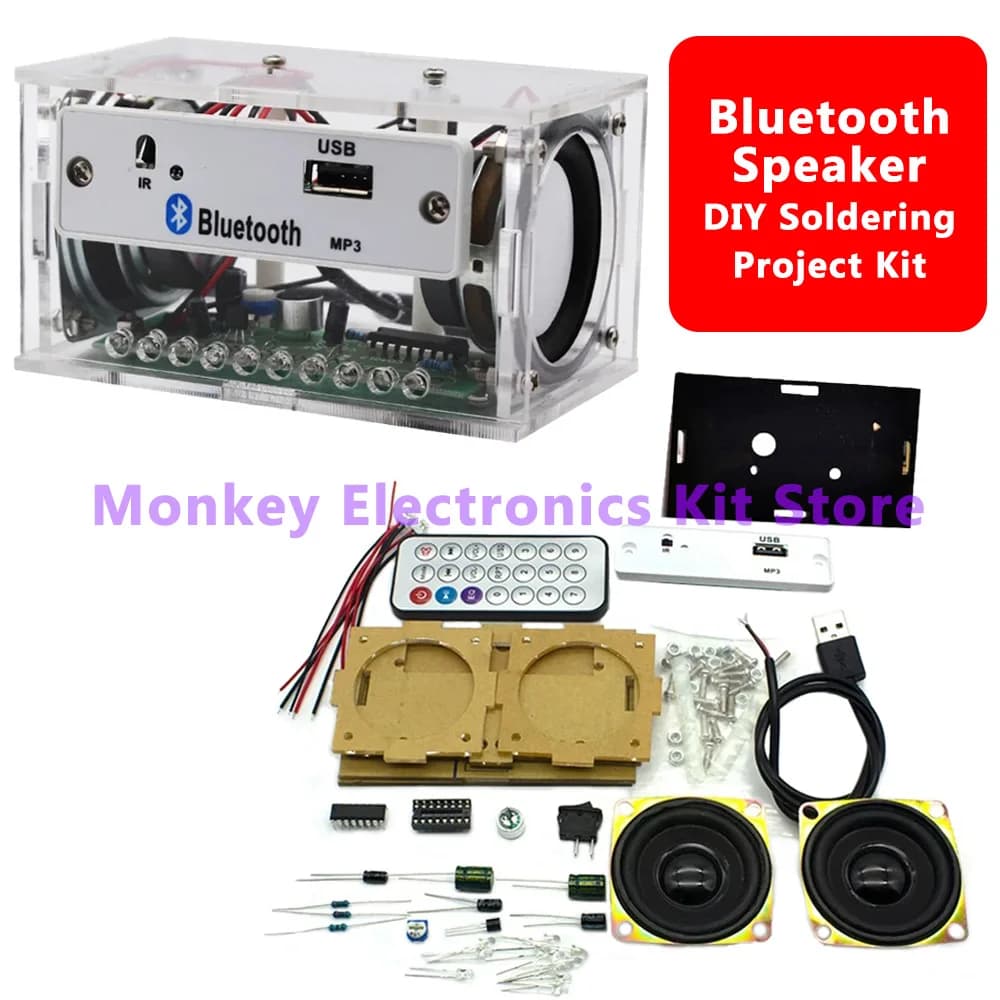 Kit Elettronico Fai-da-Te per Altoparlante Bluetooth, Kit di Saldatura Bianco per Progetti Elettronici, Kit Didattico per Pratica di Assemblaggio Altoparlante Stereo Bluetooth
