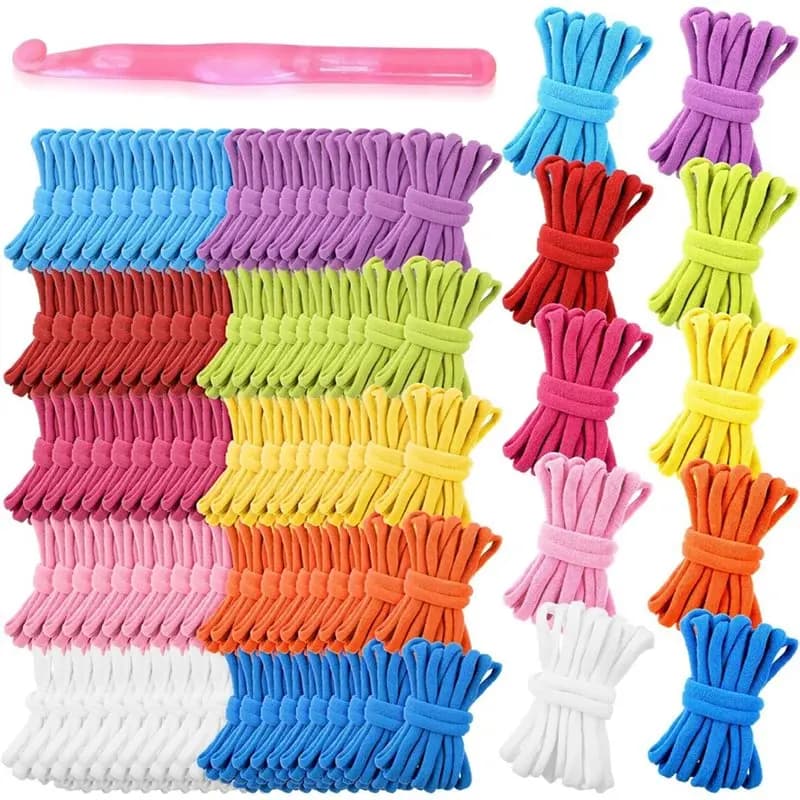【PRODOTTI DI TENDENZA】Per la creazione di presine per pentole, 1000 pezzi di ricambio per tessitura da 7 pollici con uncinetto - Fasce in nylon per artigianato in 10 colori