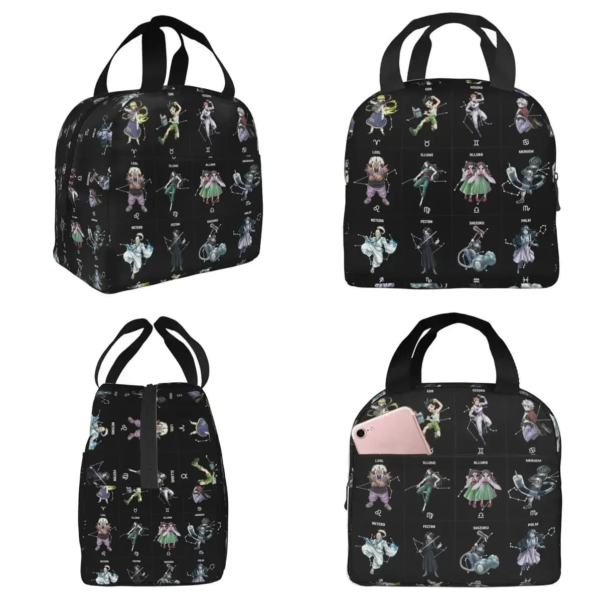 Anime Hunter X Hunter Insulated Lunch Bag for Kids School Cooler Thermal Food Box Tote Portable Lunch Boxes Container