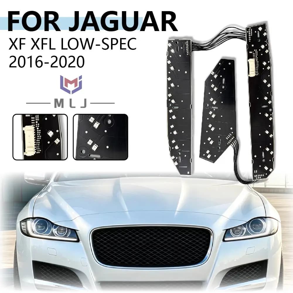 For Jaguar XF XFL 2016‑2020 Low Spec Headlight LED DRL Daytime Running Light Angel Eye Turn Signal Chip Board Car Accessories
