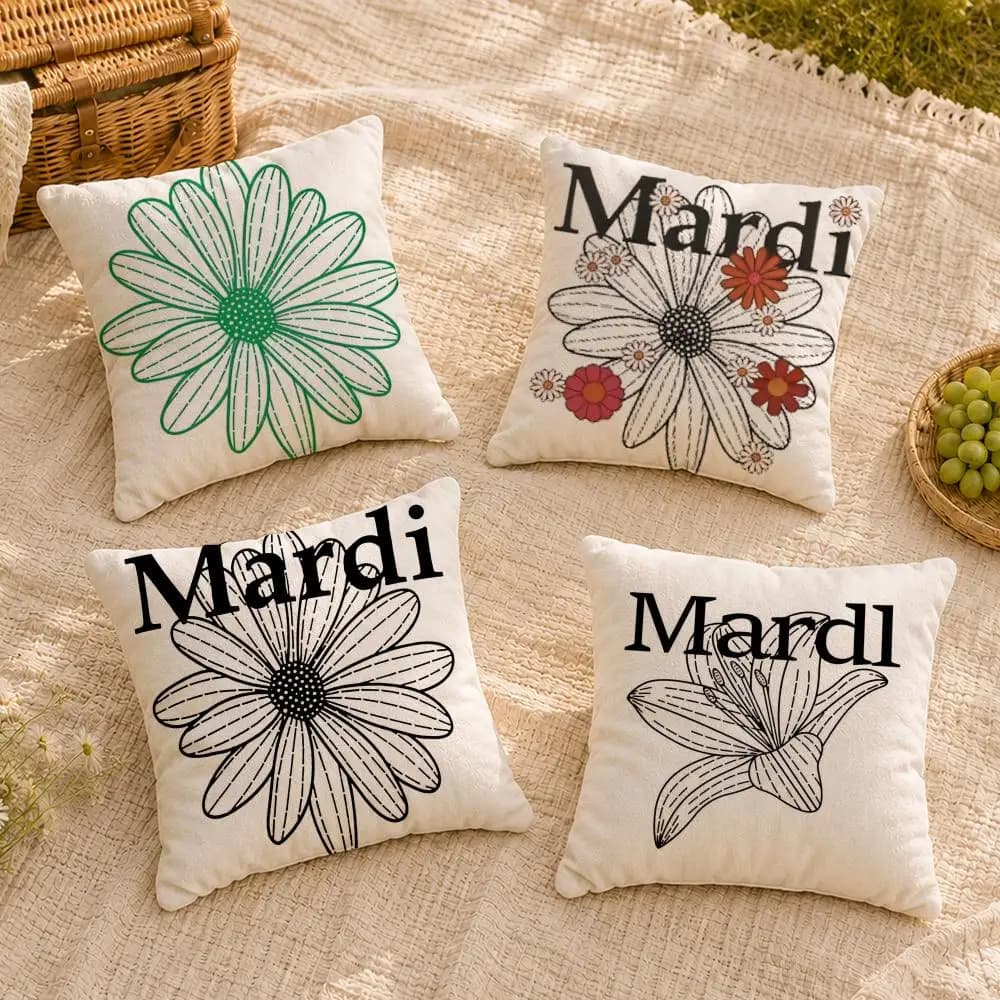 brand M-Mardi M-Mercredi Cushion Cover Soft Short Plush Throw Pillow Cover Washable Skin Friendly Sofa Living Room Decor