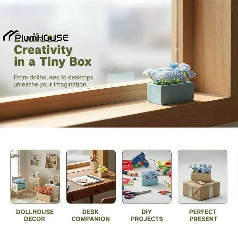 Miniature Artificial Gypsophila Potted Plant Ornament Micro Landscape Garden Decor Dollhouse Scene Flower Potted Model