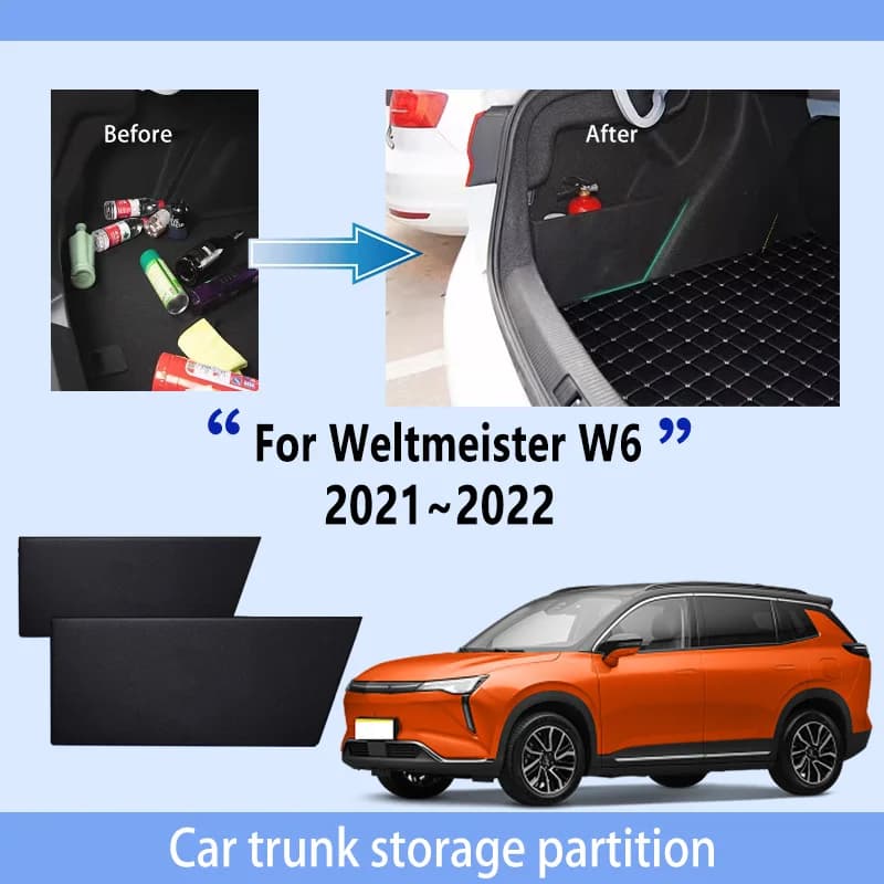 Accessori auto Per Weltmeister W6 2021 ~ 2022 2021 22 Tronco Partizione di Stoccaggio Multifunzione di Stoccaggio Auto Parti Interni organizzatore