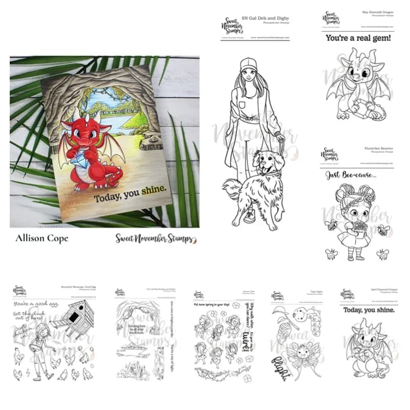 Flutterbee Diamond Dragon Beatrice Good Egg Fairwee Metallo Fustelle Francobolli in silicone Scrapbooking Stencil Album fotografico Carta fai da te