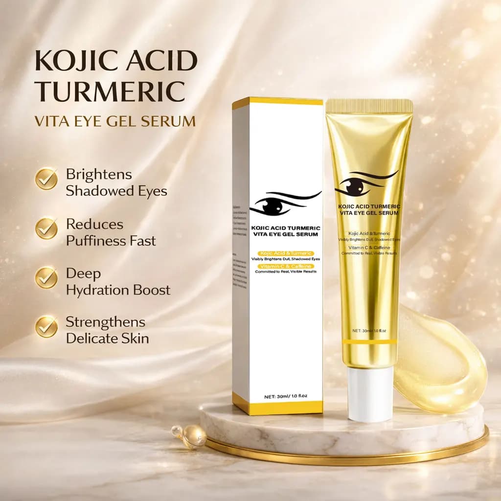 Serum Round Eyes with Kojico Acid and Curcuma, Cream Gel with Vitamin C and Caffeine, Visibly Illumina Eyes Opachi, Careful Eyes, Eye Care, 30ml