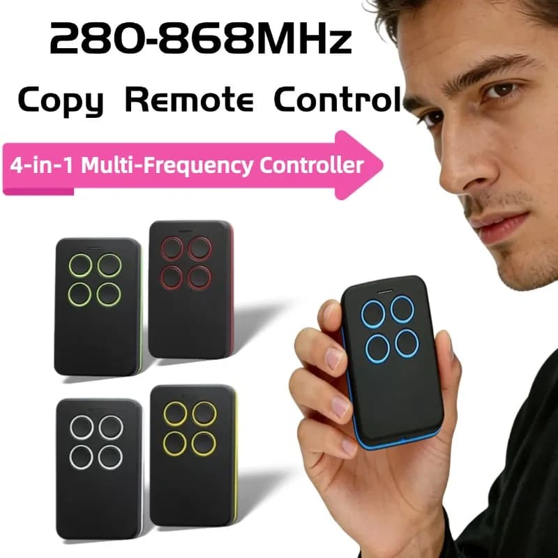 Telecomando Duplicatore Multifrequenza per Porte da Garage 280MHz-868MHz 4-IN-1 RF, Copia Codice, Apri Cancello Elettronico