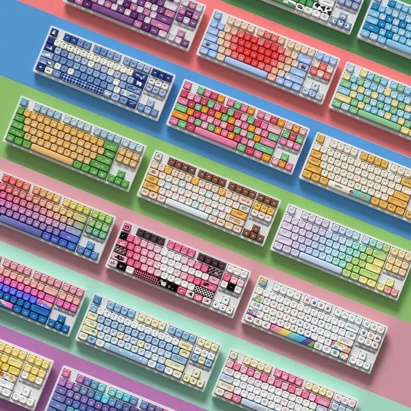 Generic Moa Keycaps Pbt Five Sided Dye Sublimation Colorful Partial Full Set Moa Profile For Custom Mechanical Gaming Keyboard