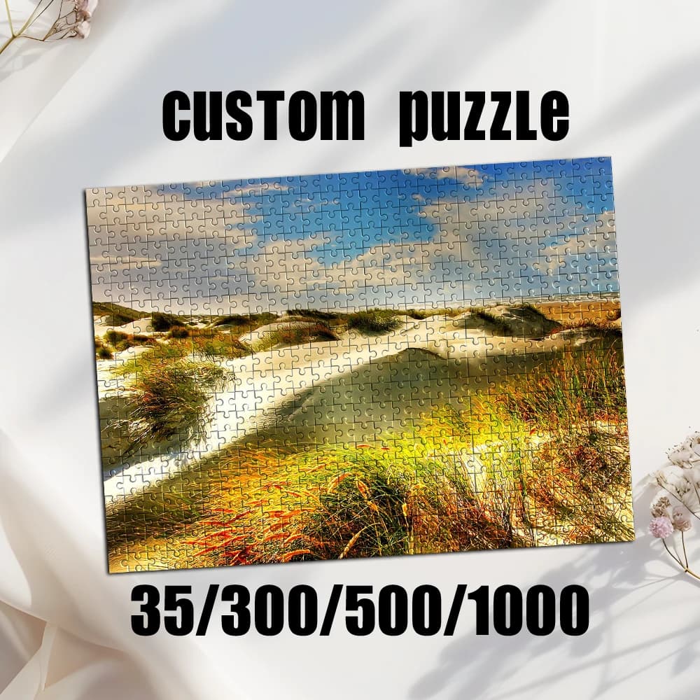 35/300/500/1000pcs Personalized Custom Photo Puzzle scenery photo Custom Photo Portrait Puzzle Handmade Birthday Gift