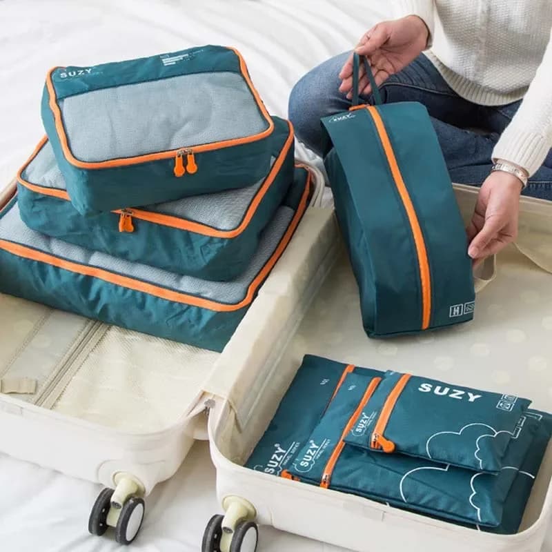 Set da 7/6 pezzi Borse portaoggetti per organizer da viaggio Valigia Organizzatore per bagagli portatile Vestiti Scarpe Tidy Pouch Custodie per imballaggio