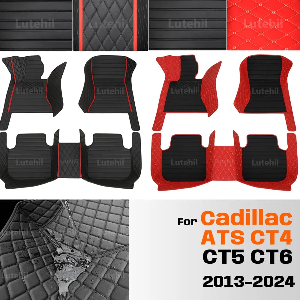 Per Cadillac ATS CT4 CT5 CT6 2013-2024 Tappetino per auto personalizzato Automobile Tappeto Copertura Accessori interni Tappetini protettivi
