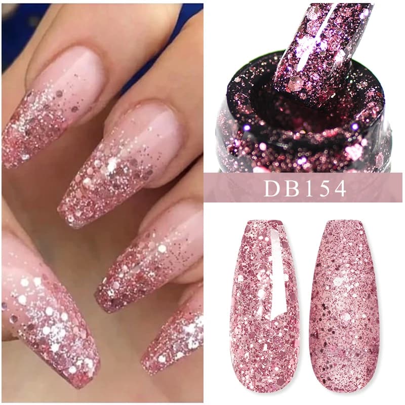Mtssii 6ml Glitter paillettes Gel smalto per unghie unghie vernici semipermanenti Gel Glitter per unghie Uv per Base Manicure cappotto Uv Nail Art