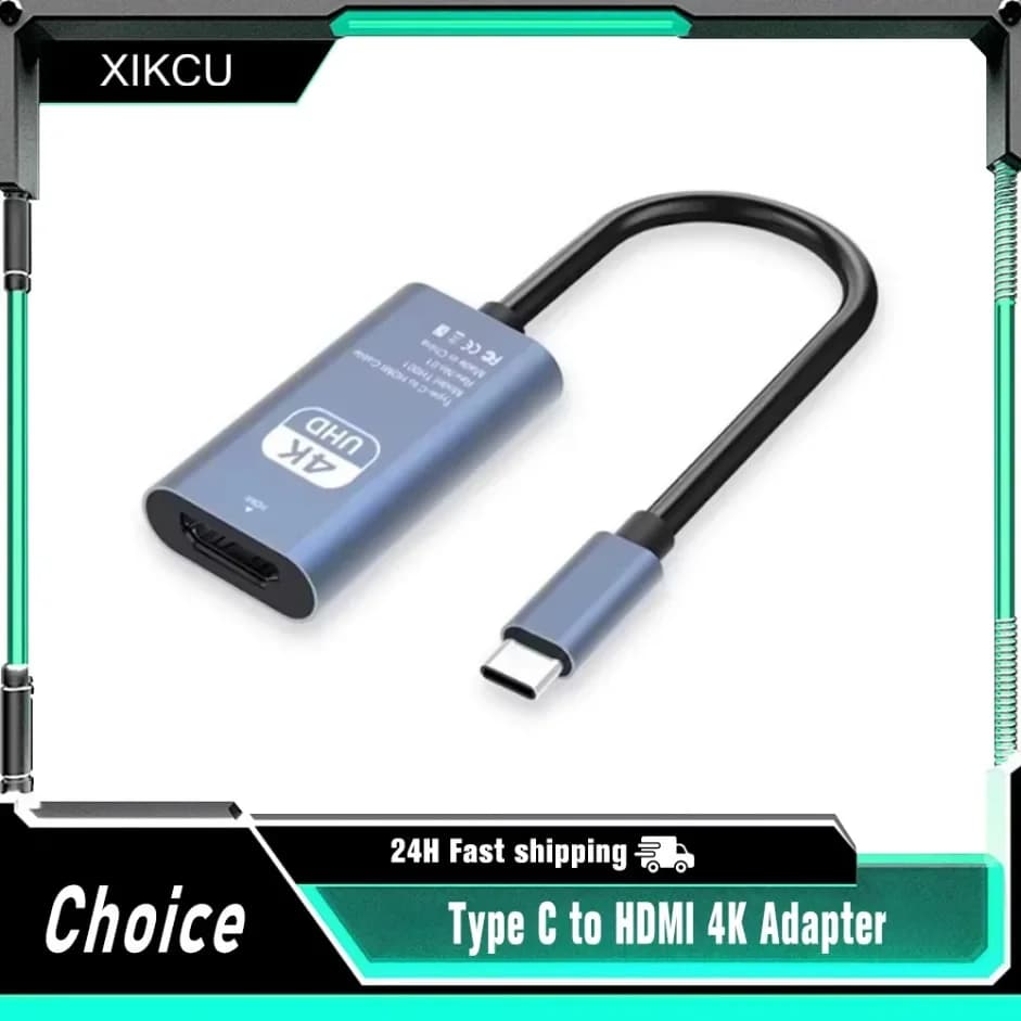 4K compatible HDMI USB C USB3.1 male to HDTV female cable converter for iPhone 12-16 Xiaomi Laptop Tablet TV MacBook