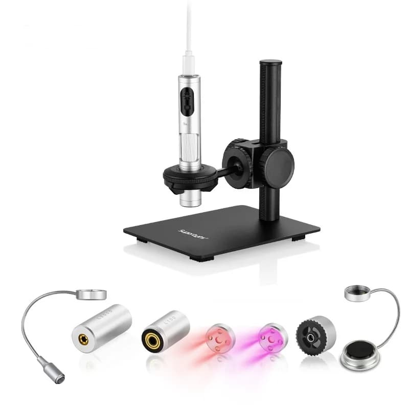 B011 Microscopi digitali video industriali USB portatili Dimensioni tascabili da 5 MP Luce LED regolabile opzionale Lenti 30-2000X Classificate IP55