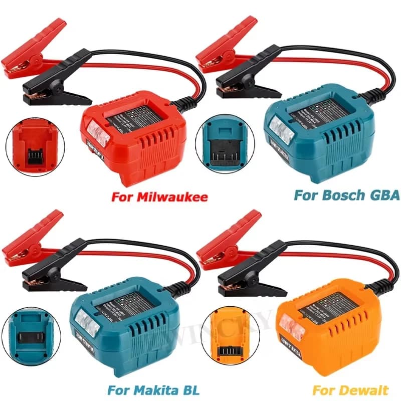 Makita/Dewalt/Milwaukee/Bosch 18V Lithium Ion Battery Starter Cables, Car Starter Adapter, Booster Cable, Car Ignition Charger