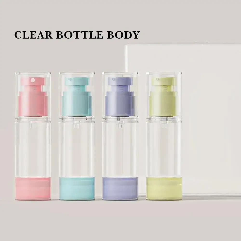 4pcs Airless Refillable Bottles Set, Vacuum Spray Refillable Bottle Lotion Cosmetic Dispenser Travel Portable Hydration Bottle